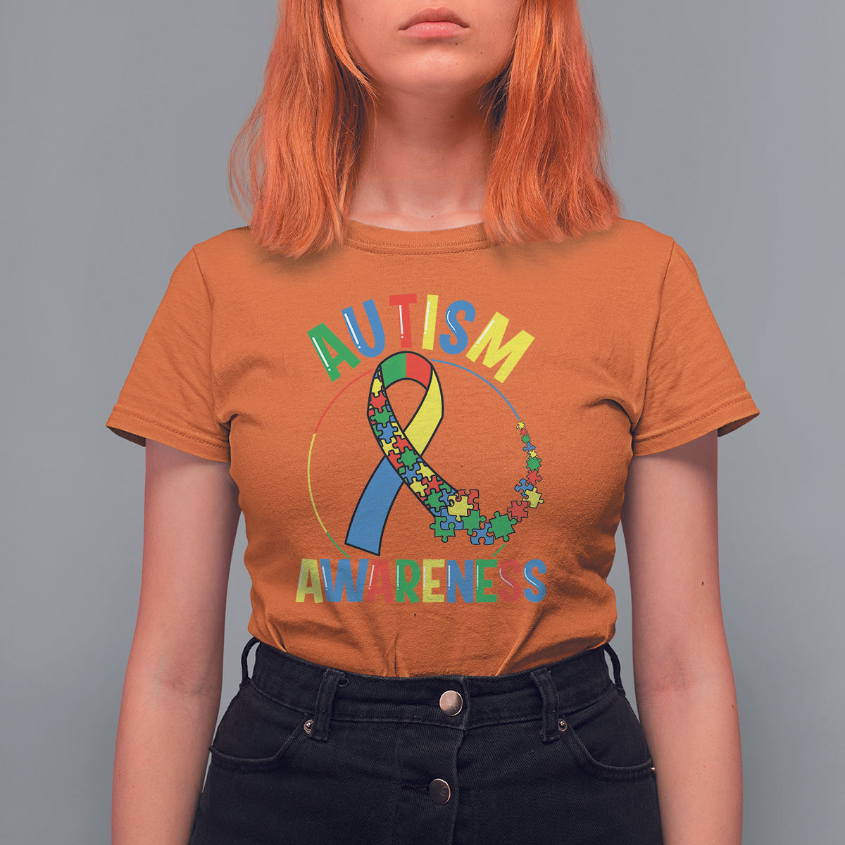 Autism Awareness T Shirt For Women Spectrum Ribbon - Wonder Print Shop