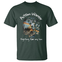 Skull Autism Warrior T Shirt Fighting For My Son Love Support - Wonder Print Shop