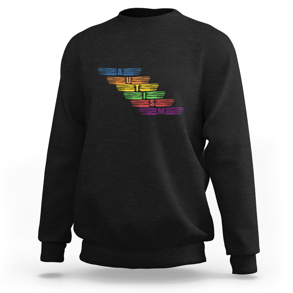 Embrace Autism Sweatshirt Love Support Spectrum Typography - Wonder Print Shop