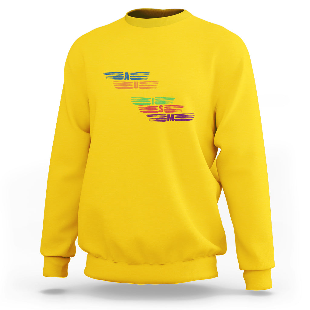 Embrace Autism Sweatshirt Love Support Spectrum Typography - Wonder Print Shop