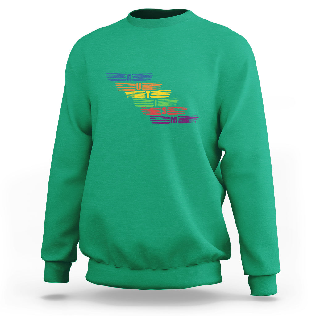 Embrace Autism Sweatshirt Love Support Spectrum Typography - Wonder Print Shop