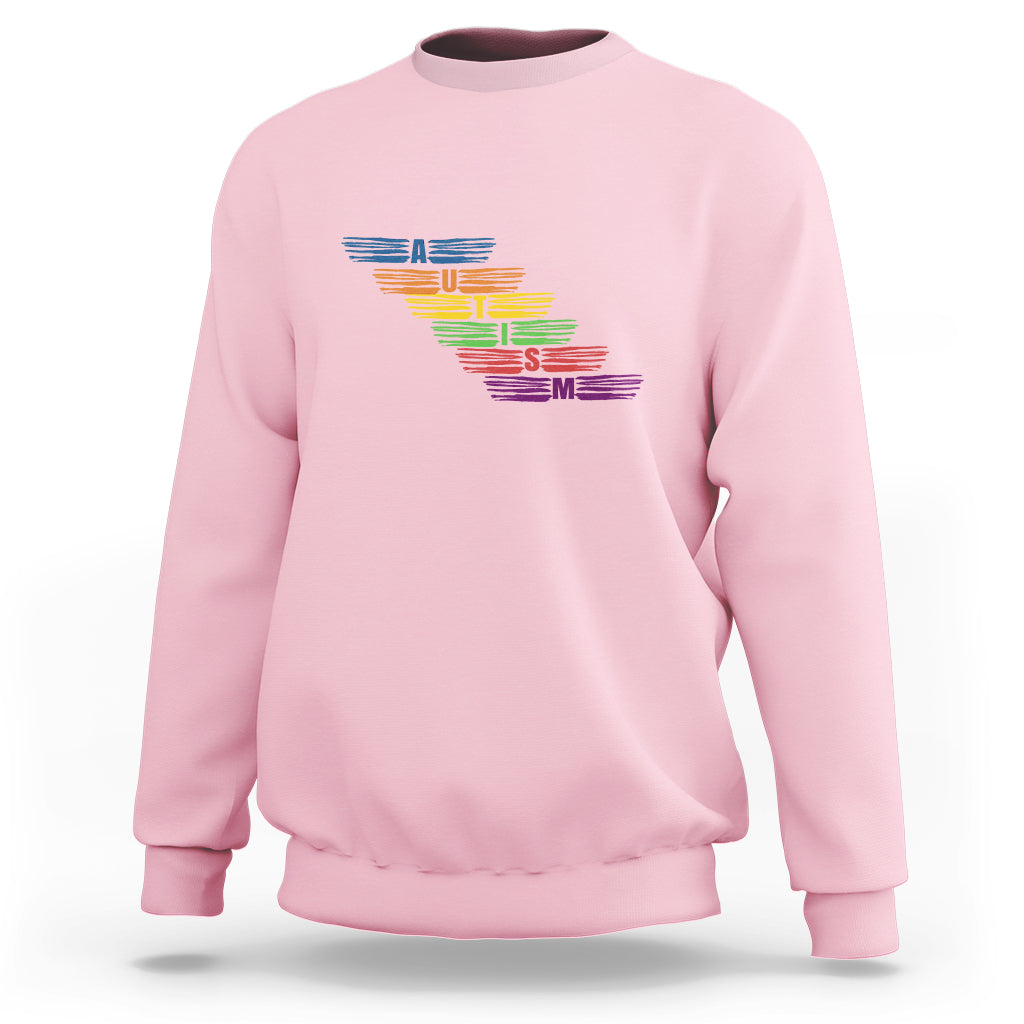 Embrace Autism Sweatshirt Love Support Spectrum Typography - Wonder Print Shop