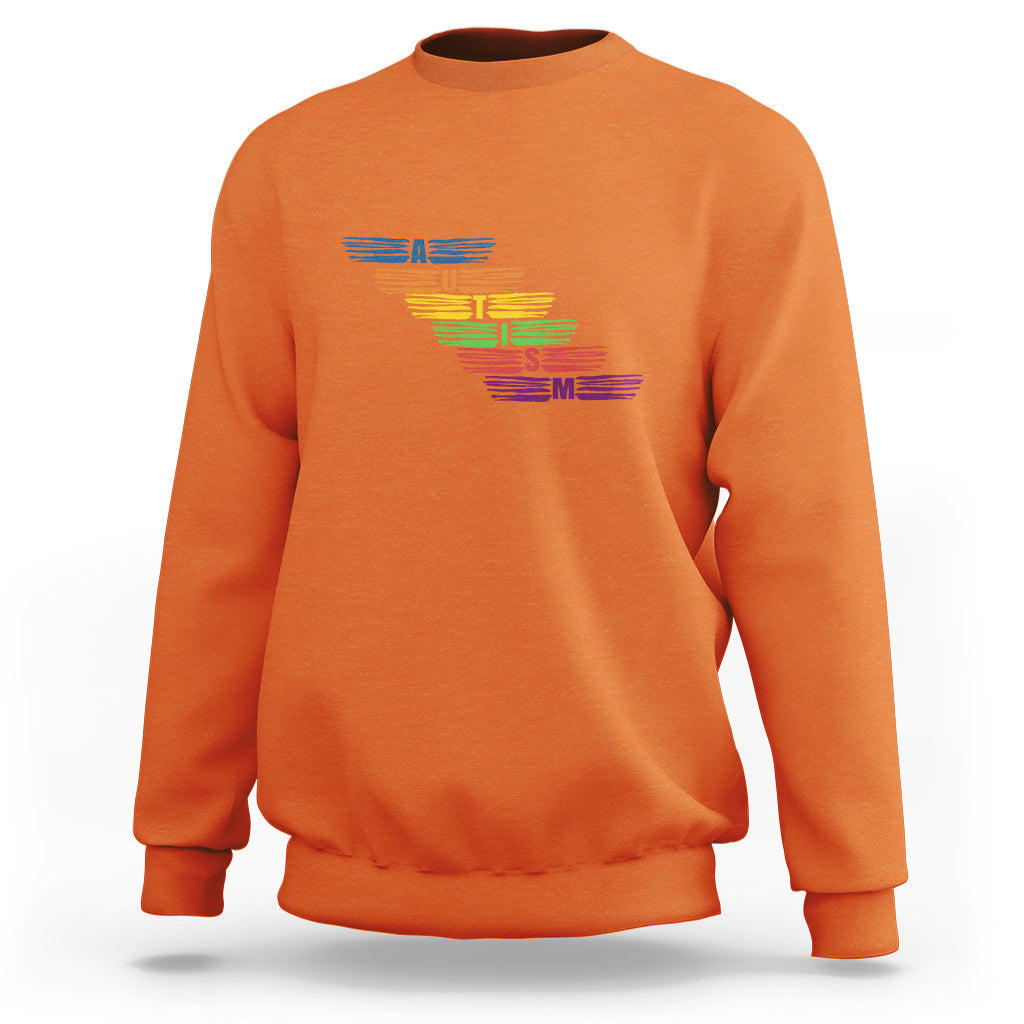 Embrace Autism Sweatshirt Love Support Spectrum Typography - Wonder Print Shop