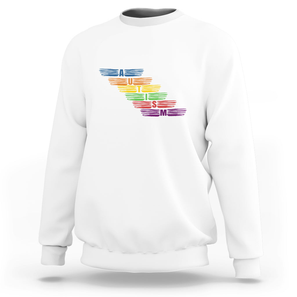 Embrace Autism Sweatshirt Love Support Spectrum Typography - Wonder Print Shop