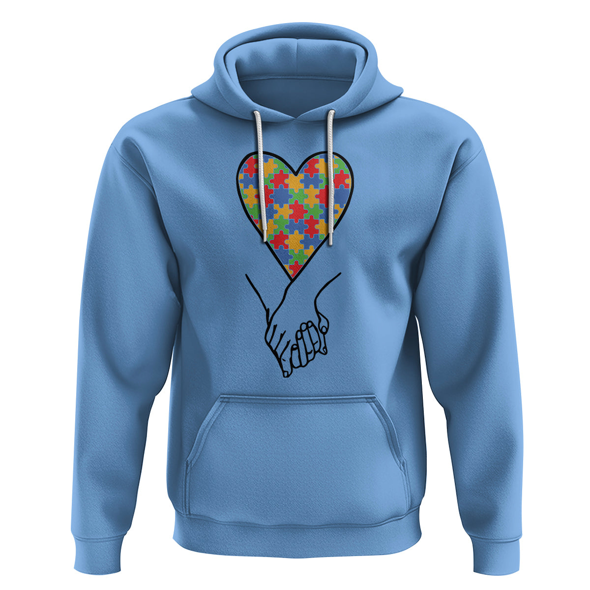 Heart Autism Awareness Hoodie Spectrum Puzzle Piece Together Love Support - Wonder Print Shop