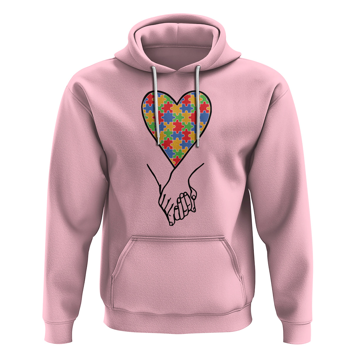 Heart Autism Awareness Hoodie Spectrum Puzzle Piece Together Love Support - Wonder Print Shop