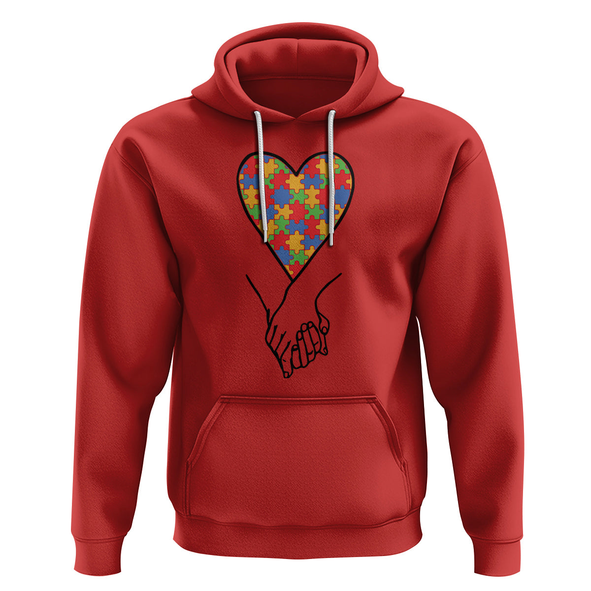 Heart Autism Awareness Hoodie Spectrum Puzzle Piece Together Love Support - Wonder Print Shop