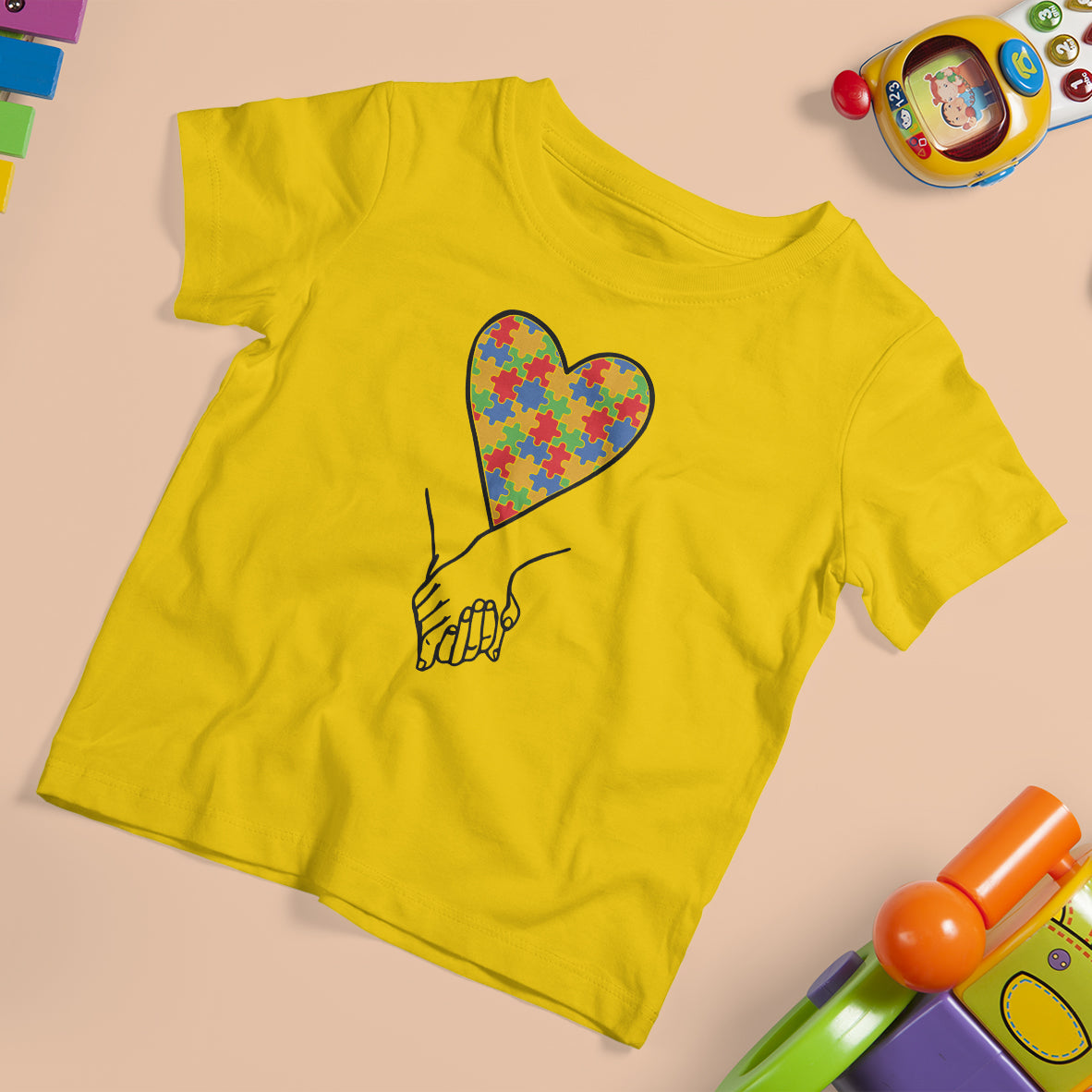Heart Autism Awareness T Shirt For Kid Spectrum Puzzle Piece Together Love Support - Wonder Print Shop