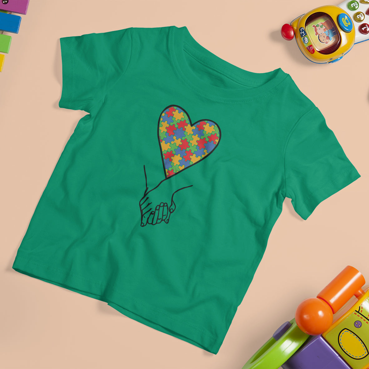 Heart Autism Awareness T Shirt For Kid Spectrum Puzzle Piece Together Love Support - Wonder Print Shop
