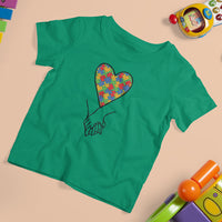 Heart Autism Awareness T Shirt For Kid Spectrum Puzzle Piece Together Love Support - Wonder Print Shop