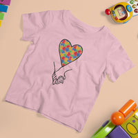 Heart Autism Awareness T Shirt For Kid Spectrum Puzzle Piece Together Love Support - Wonder Print Shop
