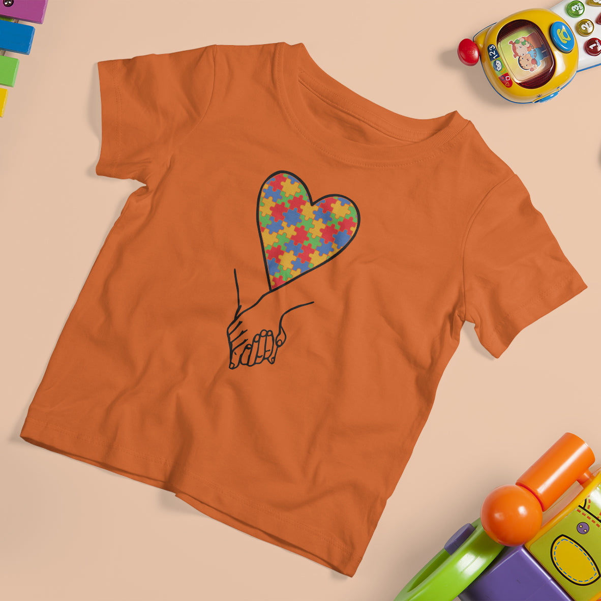 Heart Autism Awareness T Shirt For Kid Spectrum Puzzle Piece Together Love Support - Wonder Print Shop