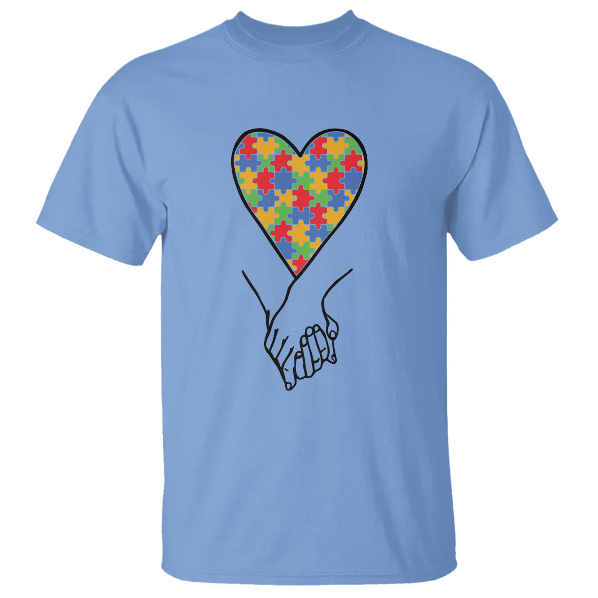 Heart Autism Awareness T Shirt Spectrum Puzzle Piece Together Love Support - Wonder Print Shop