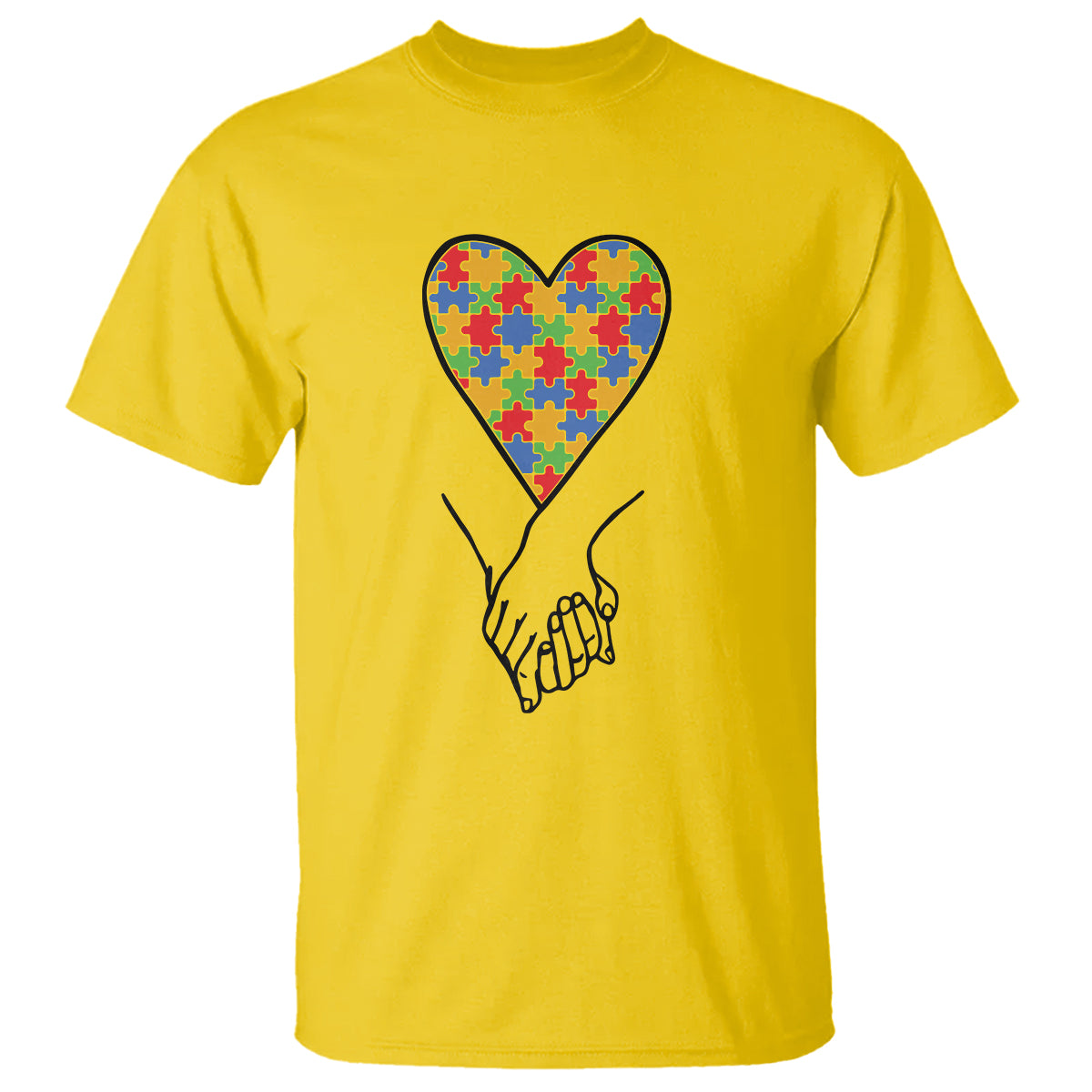 Heart Autism Awareness T Shirt Spectrum Puzzle Piece Together Love Support - Wonder Print Shop