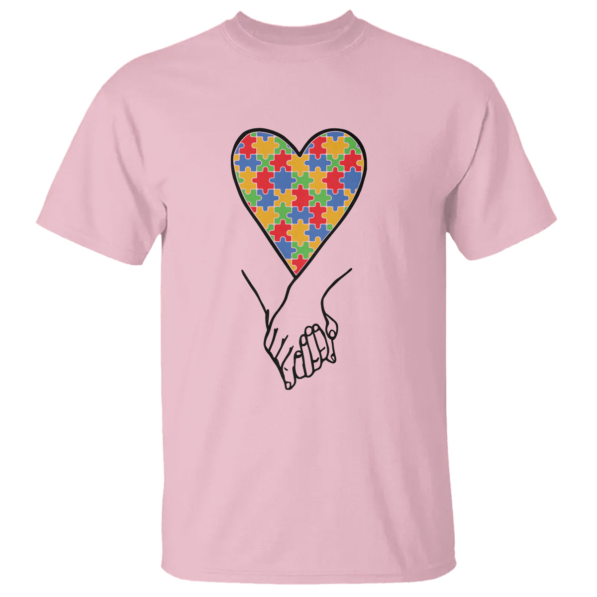 Heart Autism Awareness T Shirt Spectrum Puzzle Piece Together Love Support - Wonder Print Shop