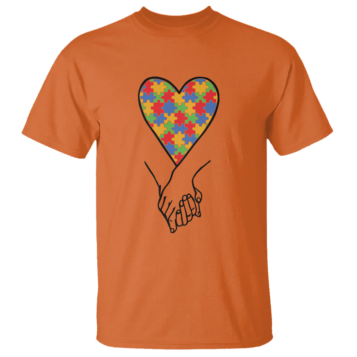 Heart Autism Awareness T Shirt Spectrum Puzzle Piece Together Love Support - Wonder Print Shop