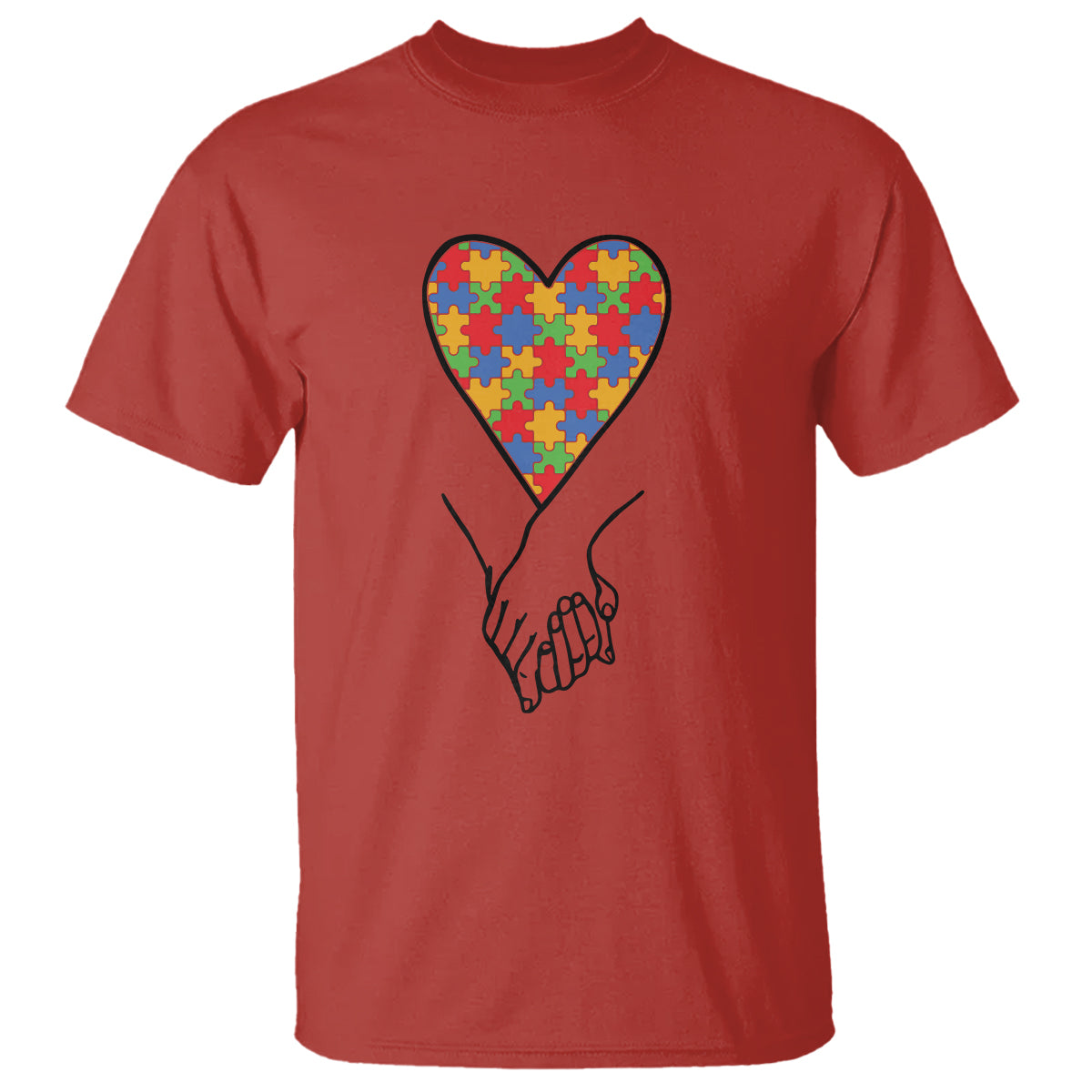 Heart Autism Awareness T Shirt Spectrum Puzzle Piece Together Love Support - Wonder Print Shop