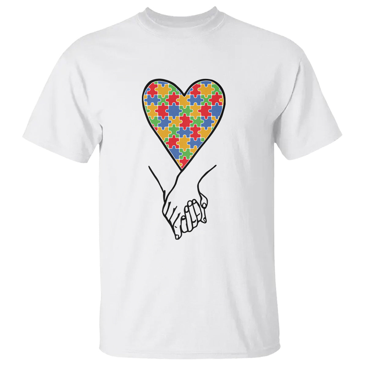 Heart Autism Awareness T Shirt Spectrum Puzzle Piece Together Love Support - Wonder Print Shop