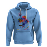Autism Awareness Hoodie Colorful Sunflower With Bird Spectrum Ribbon - Wonder Print Shop