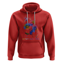 Autism Awareness Hoodie Colorful Sunflower With Bird Spectrum Ribbon - Wonder Print Shop