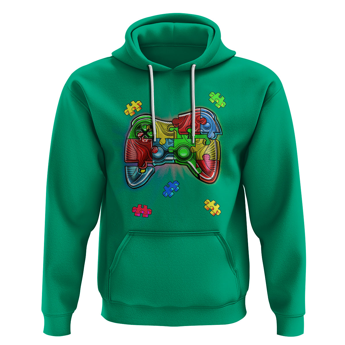 Autism Awareness Gamer Hoodie Video Game Control Puzzle Piece - Wonder Print Shop