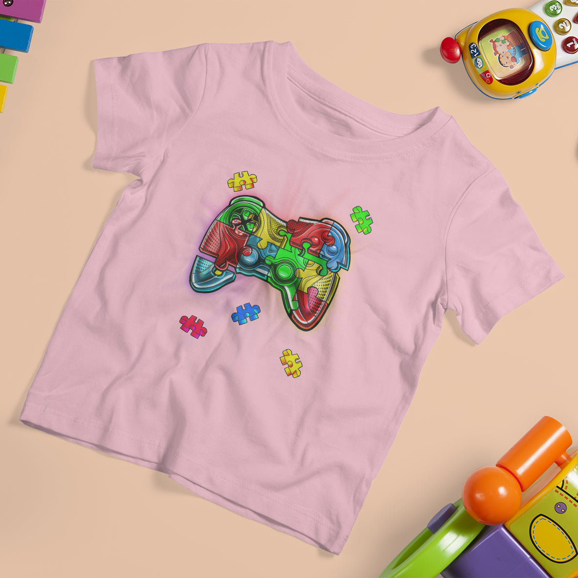 Autism Awareness Gamer T Shirt For Kid Video Game Control Puzzle Piece - Wonder Print Shop