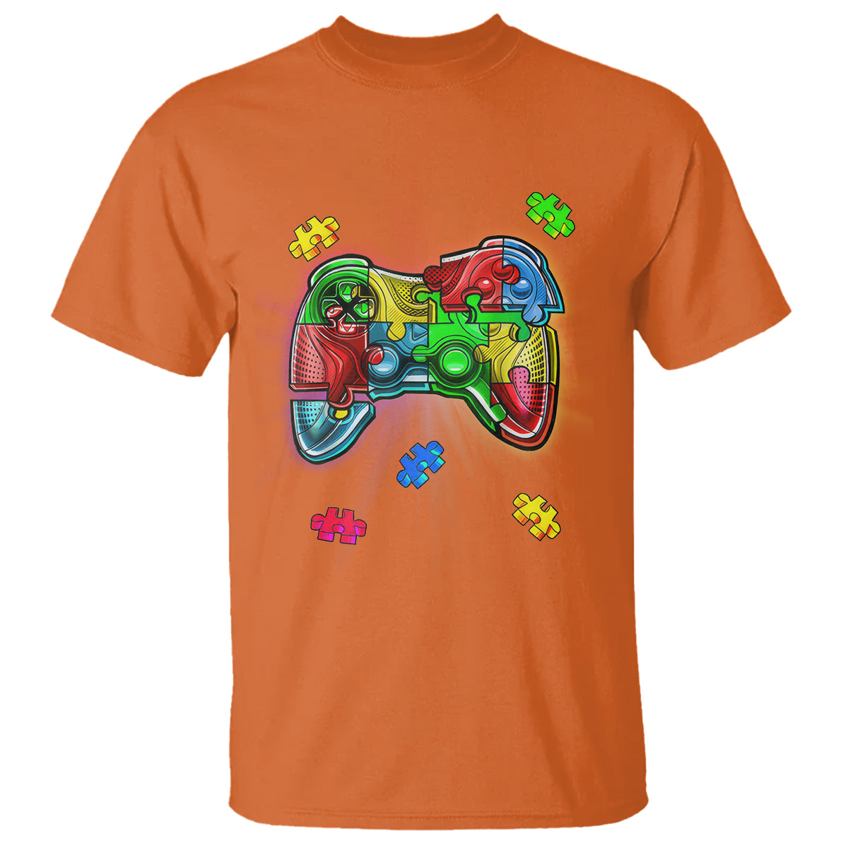 Autism Awareness Gamer T Shirt Video Game Control Puzzle Piece - Wonder Print Shop
