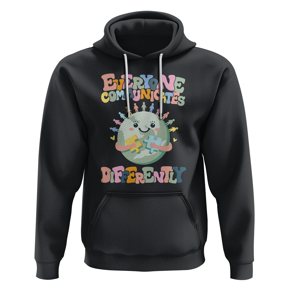 Autism Acceptance Hoodie Everyone Communicates Differently Embrace Autism Be Kind - Wonder Print Shop