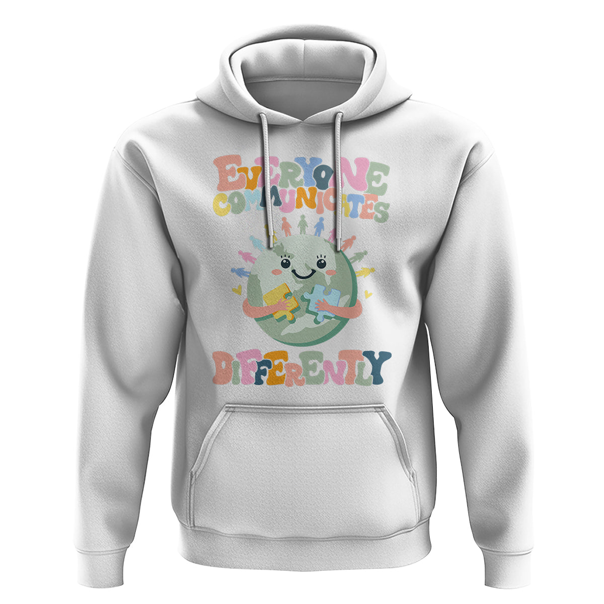 Autism Acceptance Hoodie Everyone Communicates Differently Embrace Autism Be Kind - Wonder Print Shop