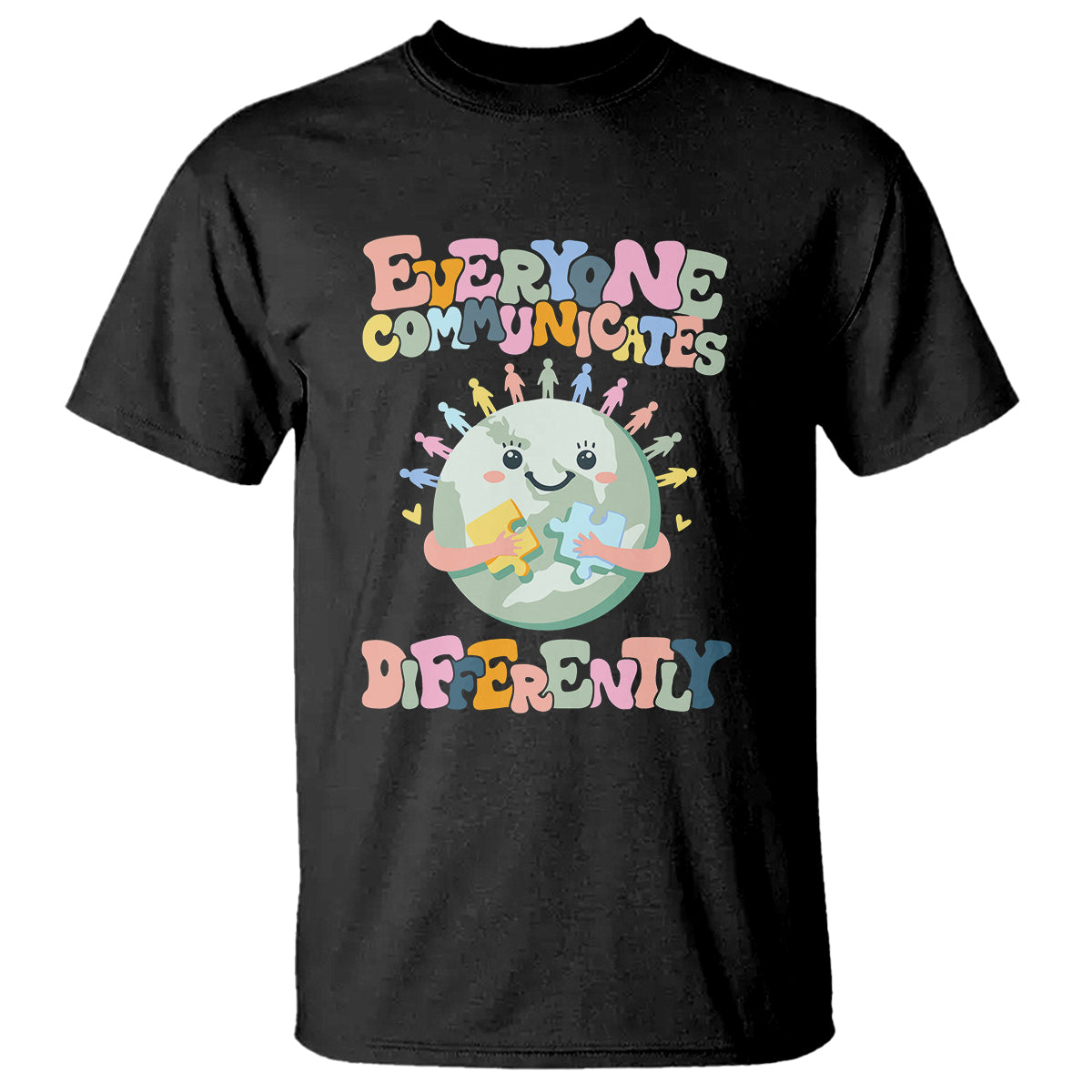 Autism Acceptance T Shirt Everyone Communicates Differently Embrace Autism Be Kind - Wonder Print Shop