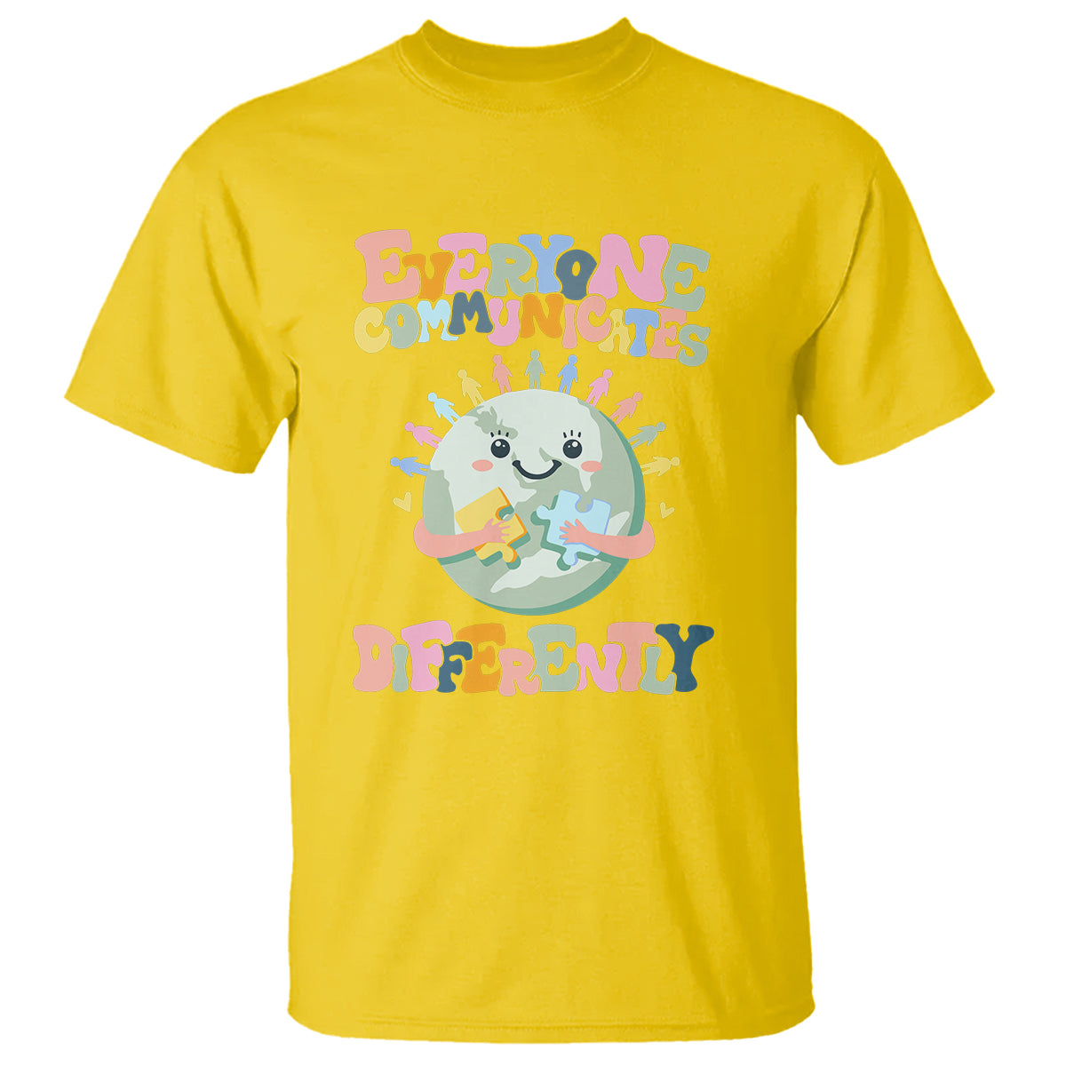 Autism Acceptance T Shirt Everyone Communicates Differently Embrace Autism Be Kind - Wonder Print Shop