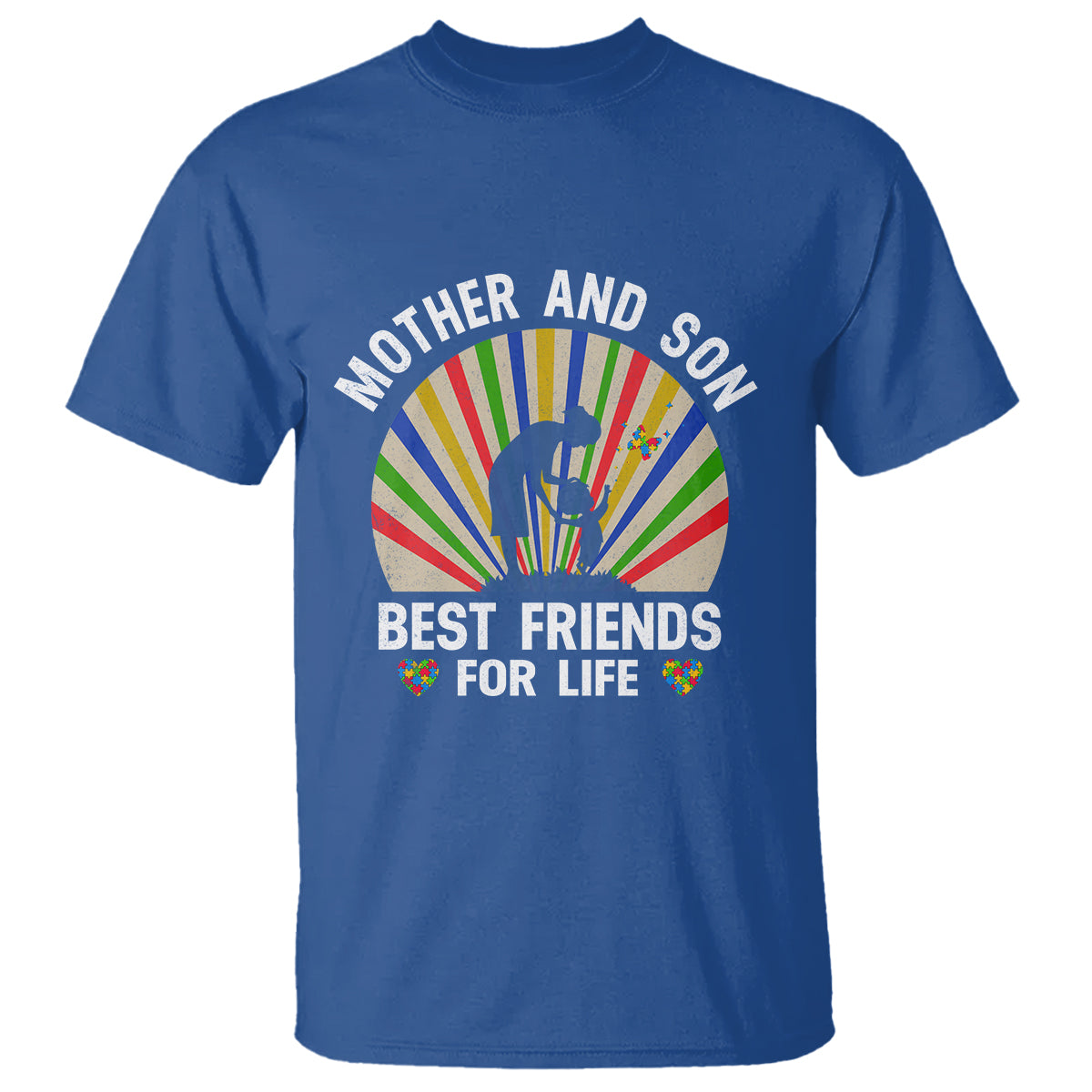 Autism Mom T Shirt Mother And Son Best Friends For Life Retro - Wonder Print Shop