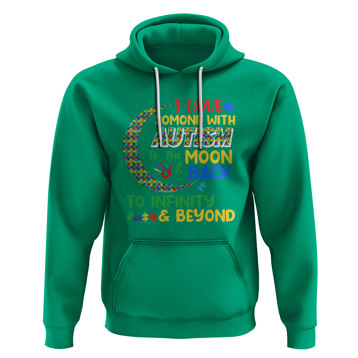 Embrace Autism Hoodie I Love Some With Autism To The Moon And Back To Infinity And Beyond Puzzle - Wonder Print Shop