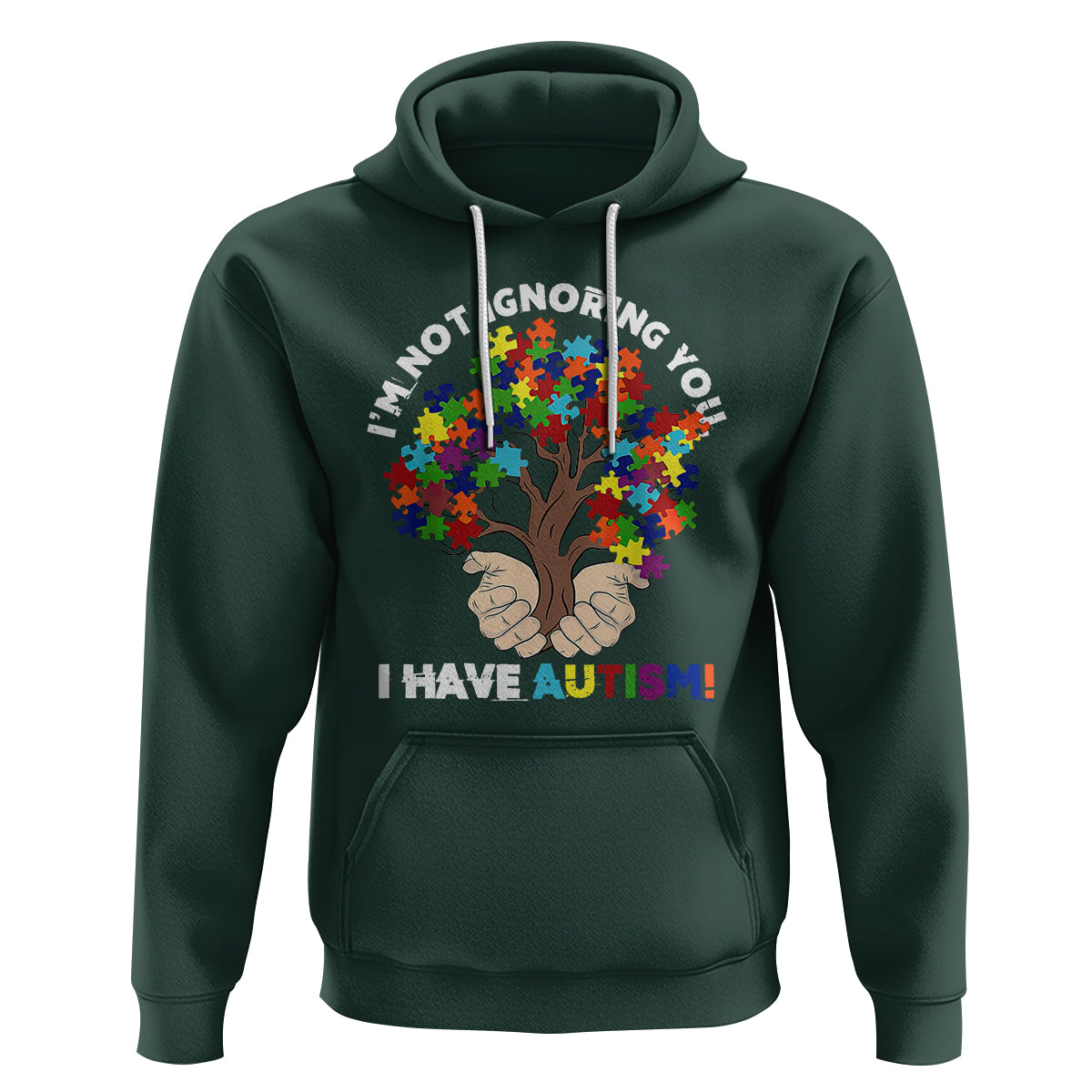 I'm Not Ignoring You I Have Autism Hoodie Puzzle Tree - Wonder Print Shop