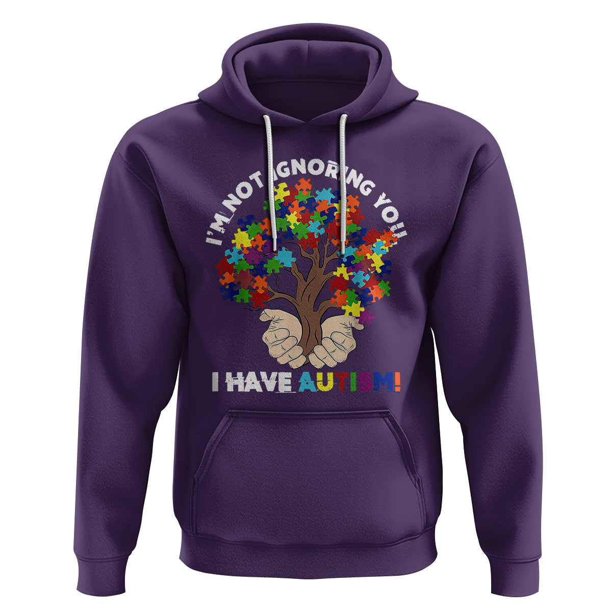 I'm Not Ignoring You I Have Autism Hoodie Puzzle Tree - Wonder Print Shop