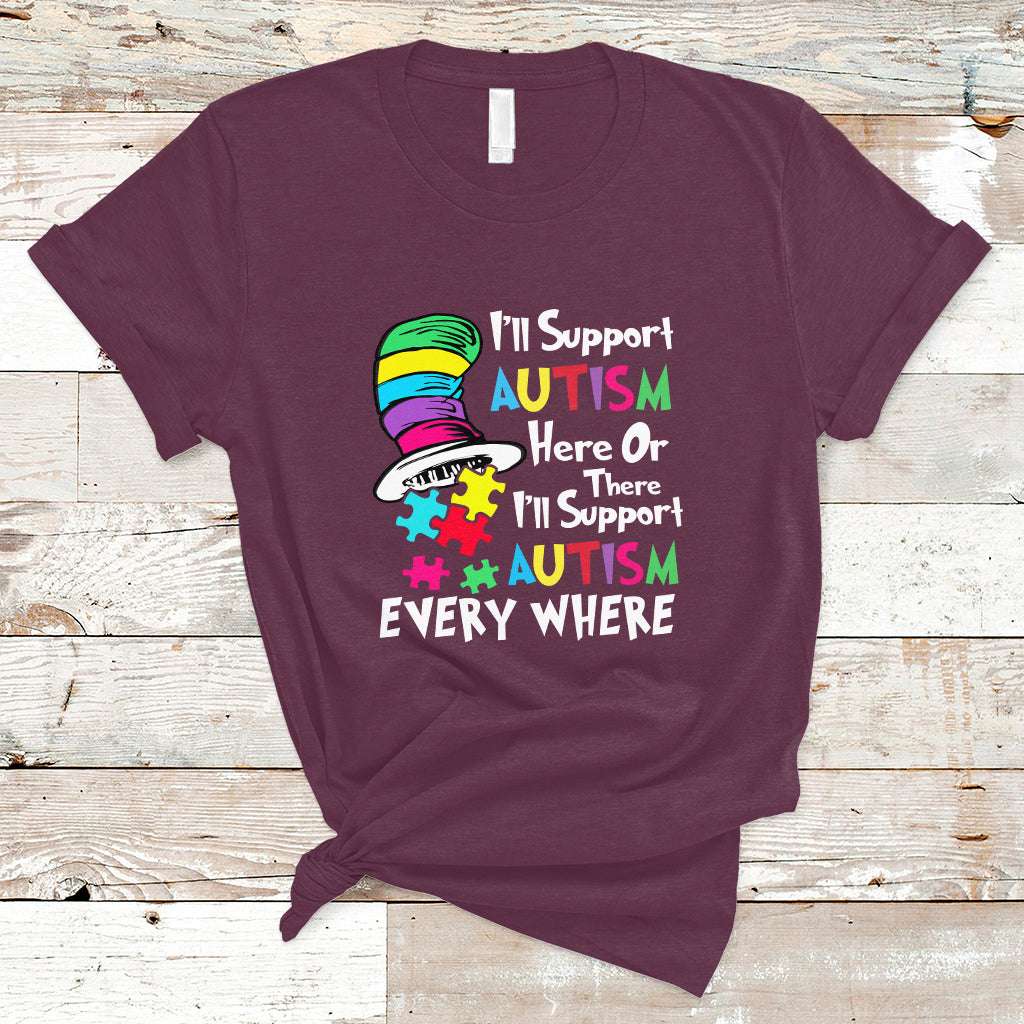 Autism Awarenes T Shirt I'll Support Autism Every Where - Wonder Print Shop