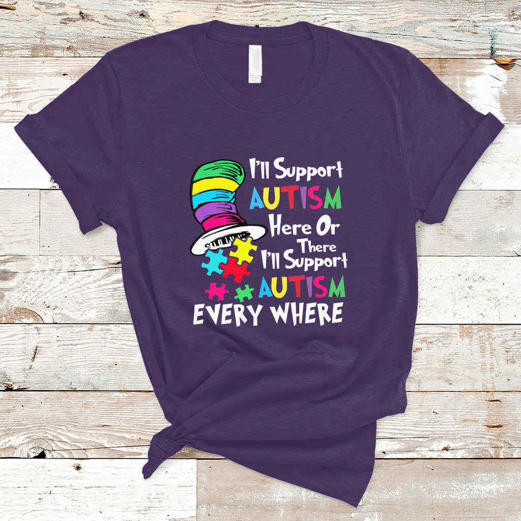 Autism Awarenes T Shirt I'll Support Autism Every Where - Wonder Print Shop