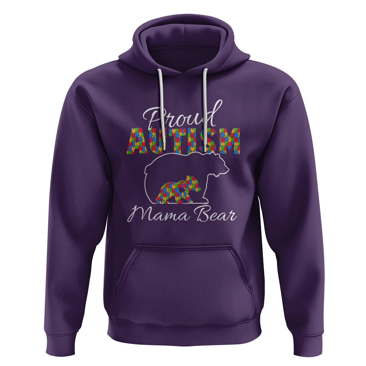 Proud Autism Mom Hoodie Mama Bear - Wonder Print Shop