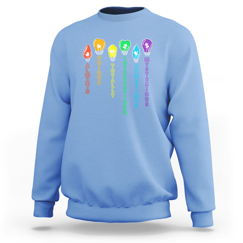 Autism Definition Sweatshirt Always Unique Totally Interesting Sometimes Mysterious - Wonder Print Shop