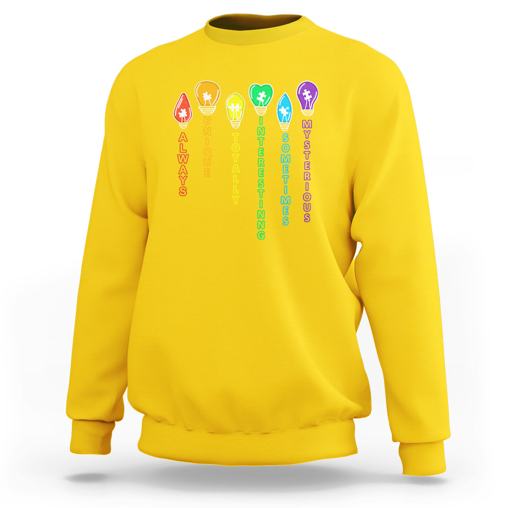 Autism Definition Sweatshirt Always Unique Totally Interesting Sometimes Mysterious - Wonder Print Shop
