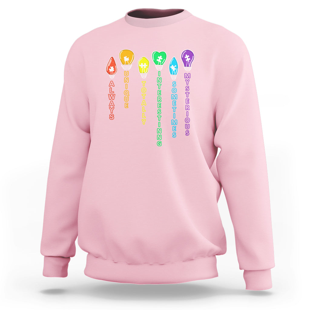 Autism Definition Sweatshirt Always Unique Totally Interesting Sometimes Mysterious - Wonder Print Shop