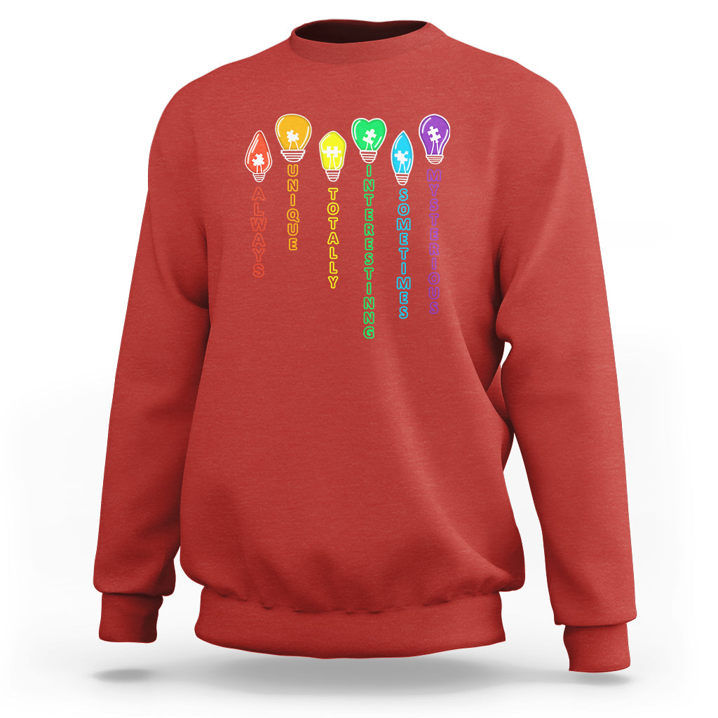 Autism Definition Sweatshirt Always Unique Totally Interesting Sometimes Mysterious - Wonder Print Shop