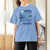 Autism Awareness T Shirt For Women In April We Wear Blue Accept Understand Love - Wonder Print Shop