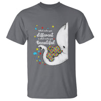 Elephant Autism T Shirt What Makes You Different Is What Makes You Beautiful Puzzle Pieces - Wonder Print Shop