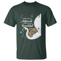Elephant Autism T Shirt What Makes You Different Is What Makes You Beautiful Puzzle Pieces - Wonder Print Shop