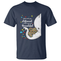 Elephant Autism T Shirt What Makes You Different Is What Makes You Beautiful Puzzle Pieces - Wonder Print Shop