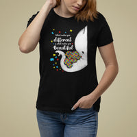 Elephant Autism T Shirt For Women What Makes You Different Is What Makes You Beautiful Puzzle Pieces - Wonder Print Shop