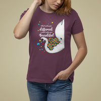 Elephant Autism T Shirt For Women What Makes You Different Is What Makes You Beautiful Puzzle Pieces - Wonder Print Shop