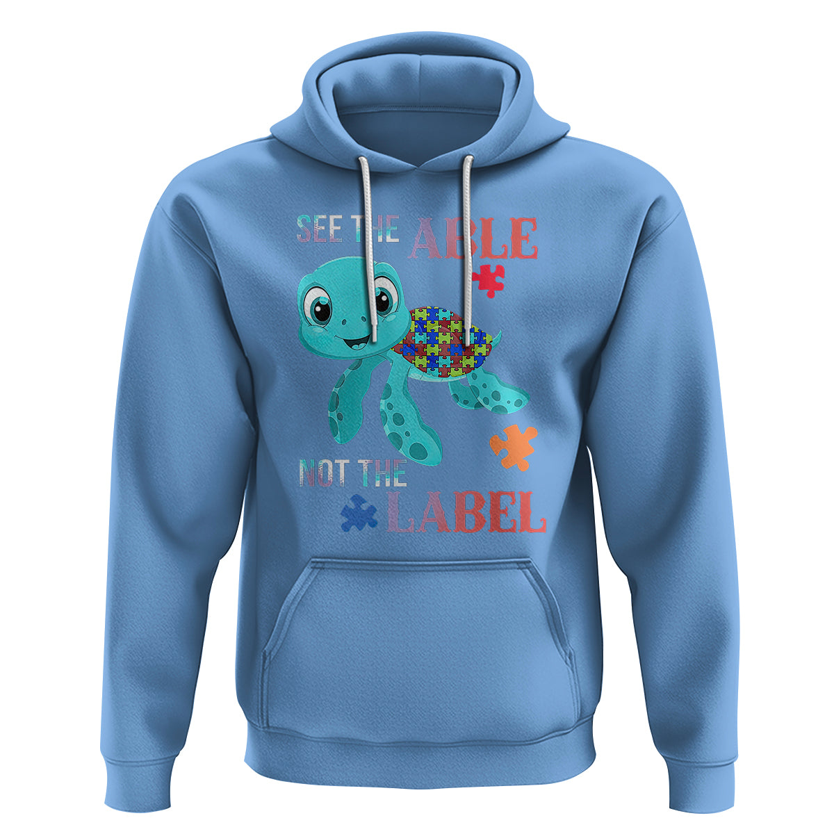 Turtle Autism Hoodie See The Able Not The Label Puzzle Pieces - Wonder Print Shop