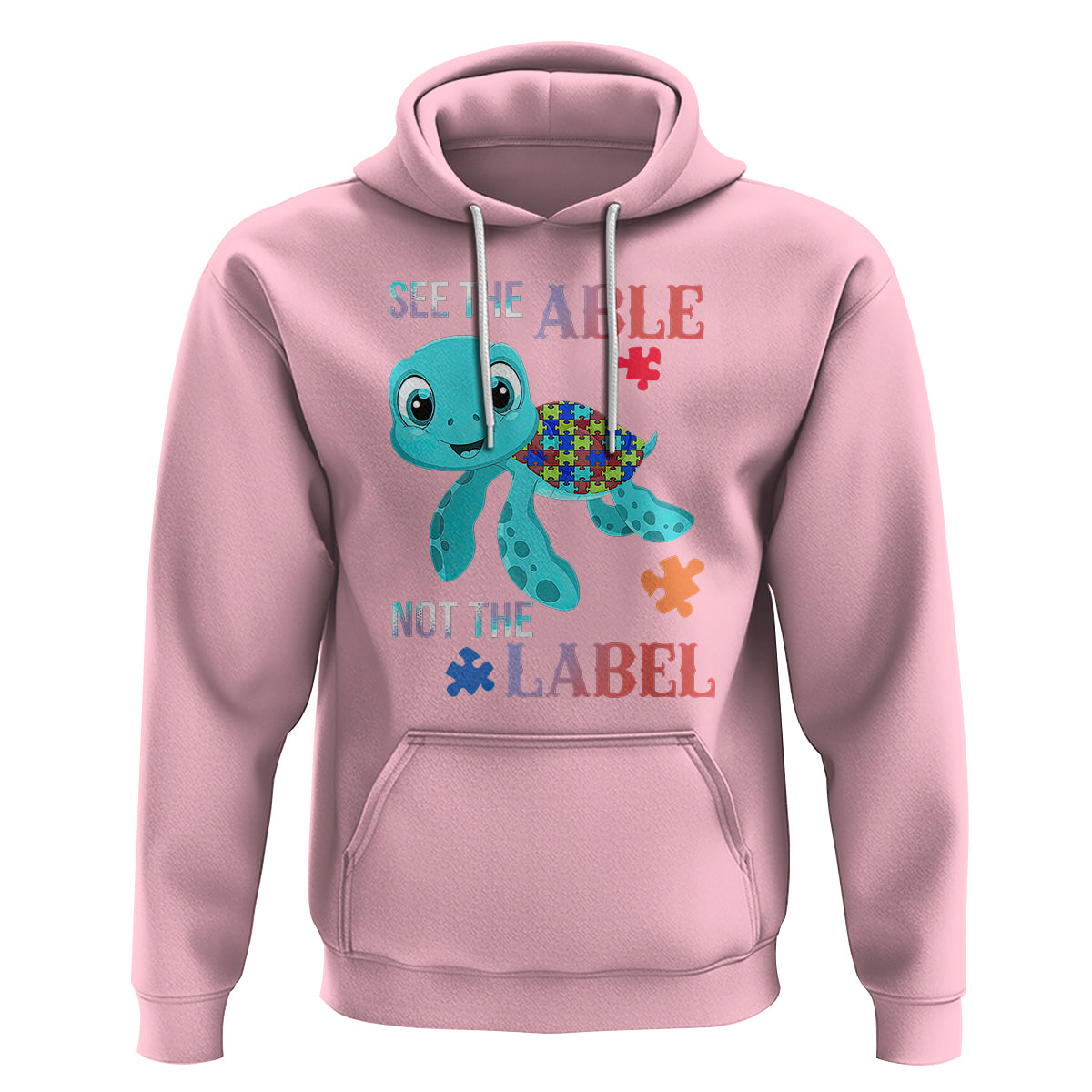 Turtle Autism Hoodie See The Able Not The Label Puzzle Pieces - Wonder Print Shop